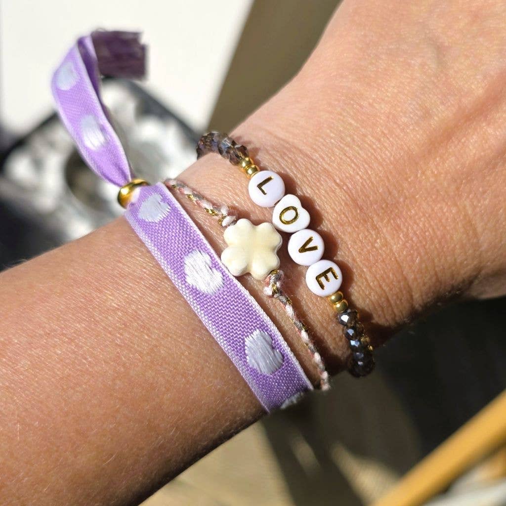 HVID FIRKLØVER Charm Armbånd