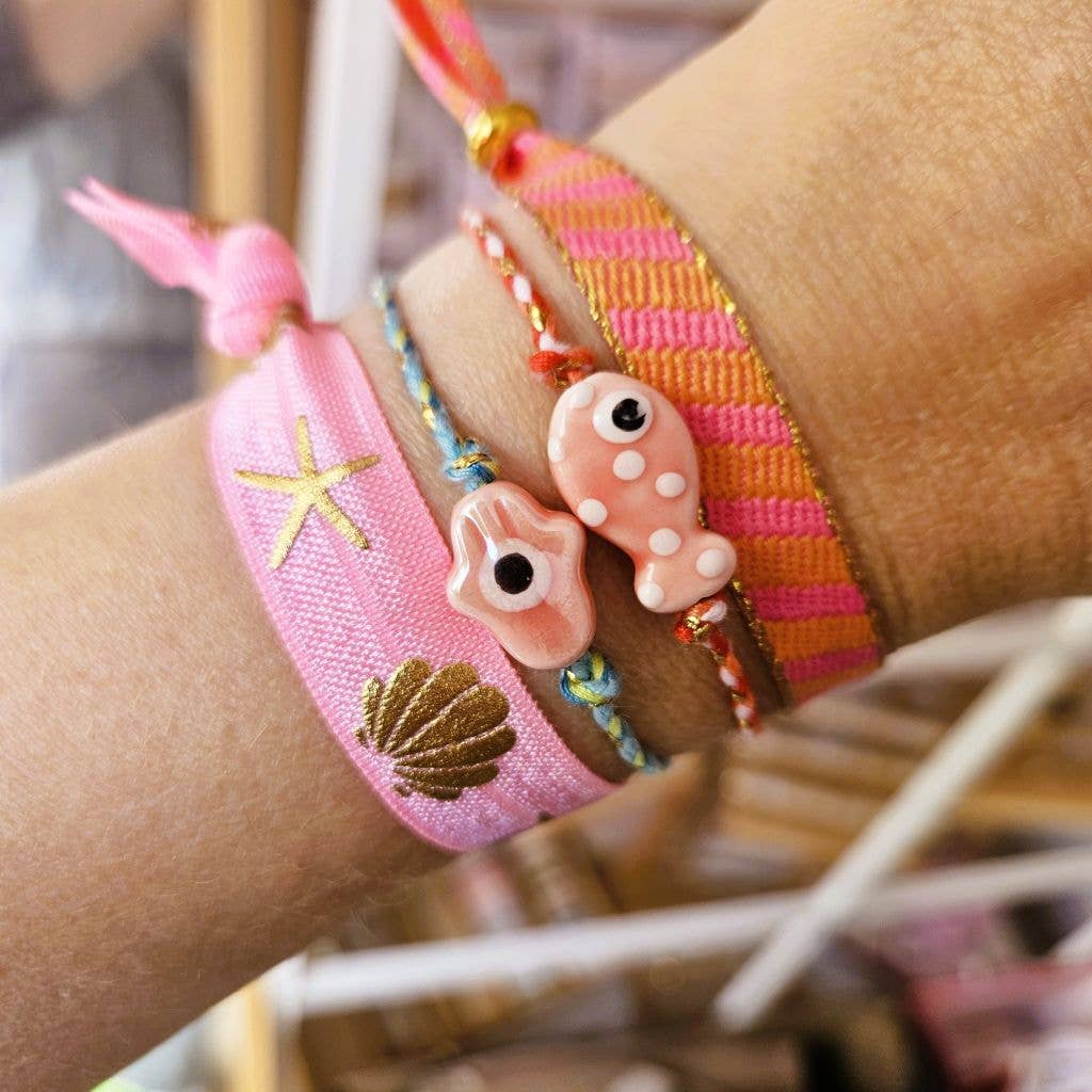 PINK PRIKKET FISK Charm Armbånd