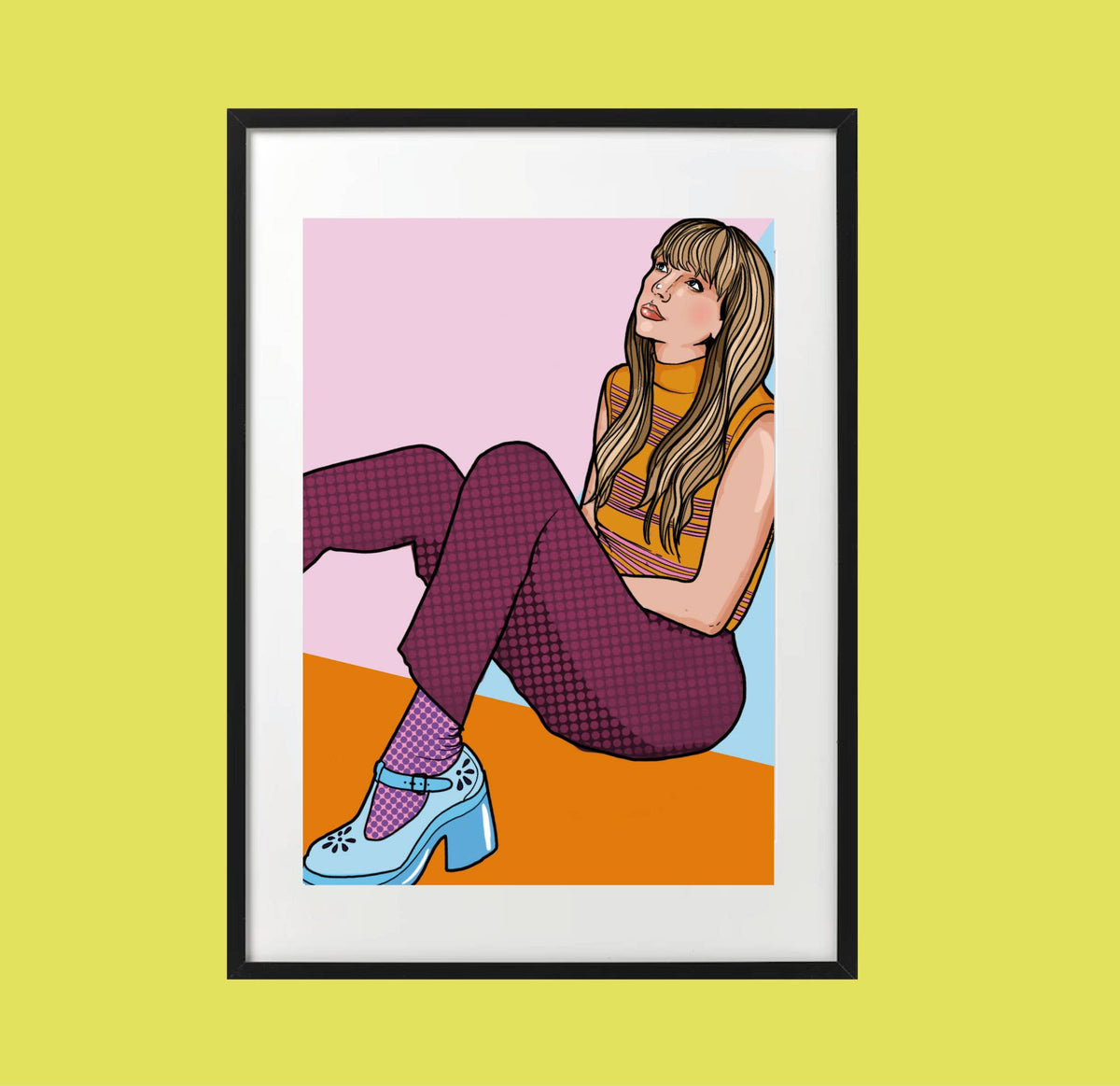 TAYLOR SWIFT Siddende Pop Art Plakat A4, produktfoto 2