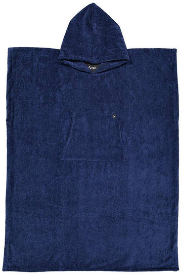MØRKEBLÅ Frotté Badeponcho. Mørkeblå badeponcho med hætte.