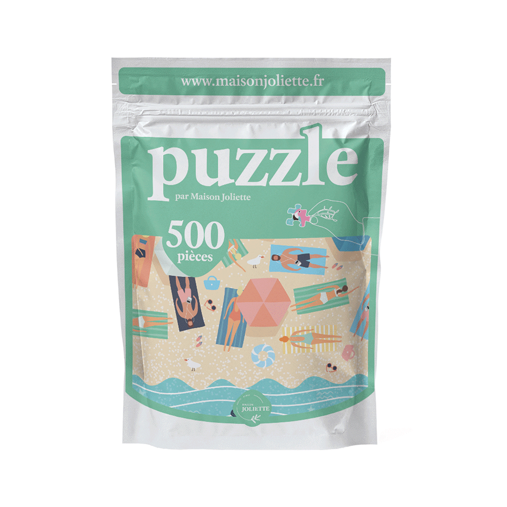 POOLPAUSE Puslespil med 500 brikker – opbevaringsposens forside