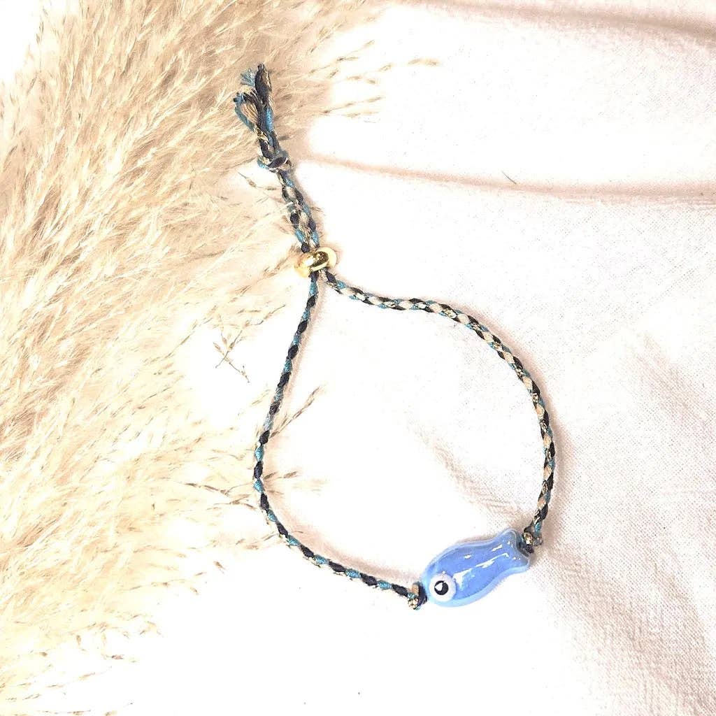 HAVBLÅ FISK Charm Armbånd
