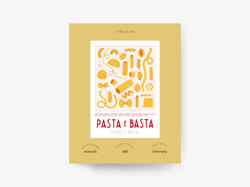 PASTA E BASTA TYPES OF PASTA Puslespil med 500 brikker – produktæskens forside