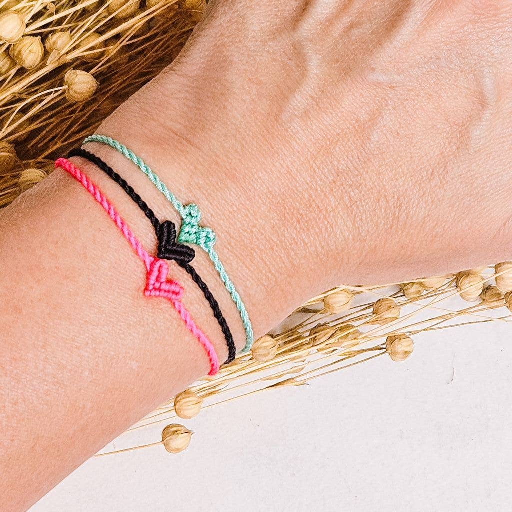 MINI PINK HJERTE Flettet Armbånd