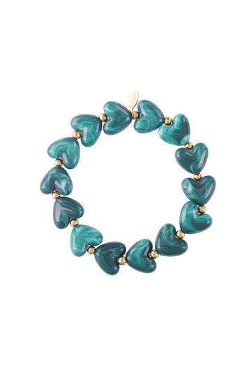 MØRKEGRØNT HJERTE Armbånd