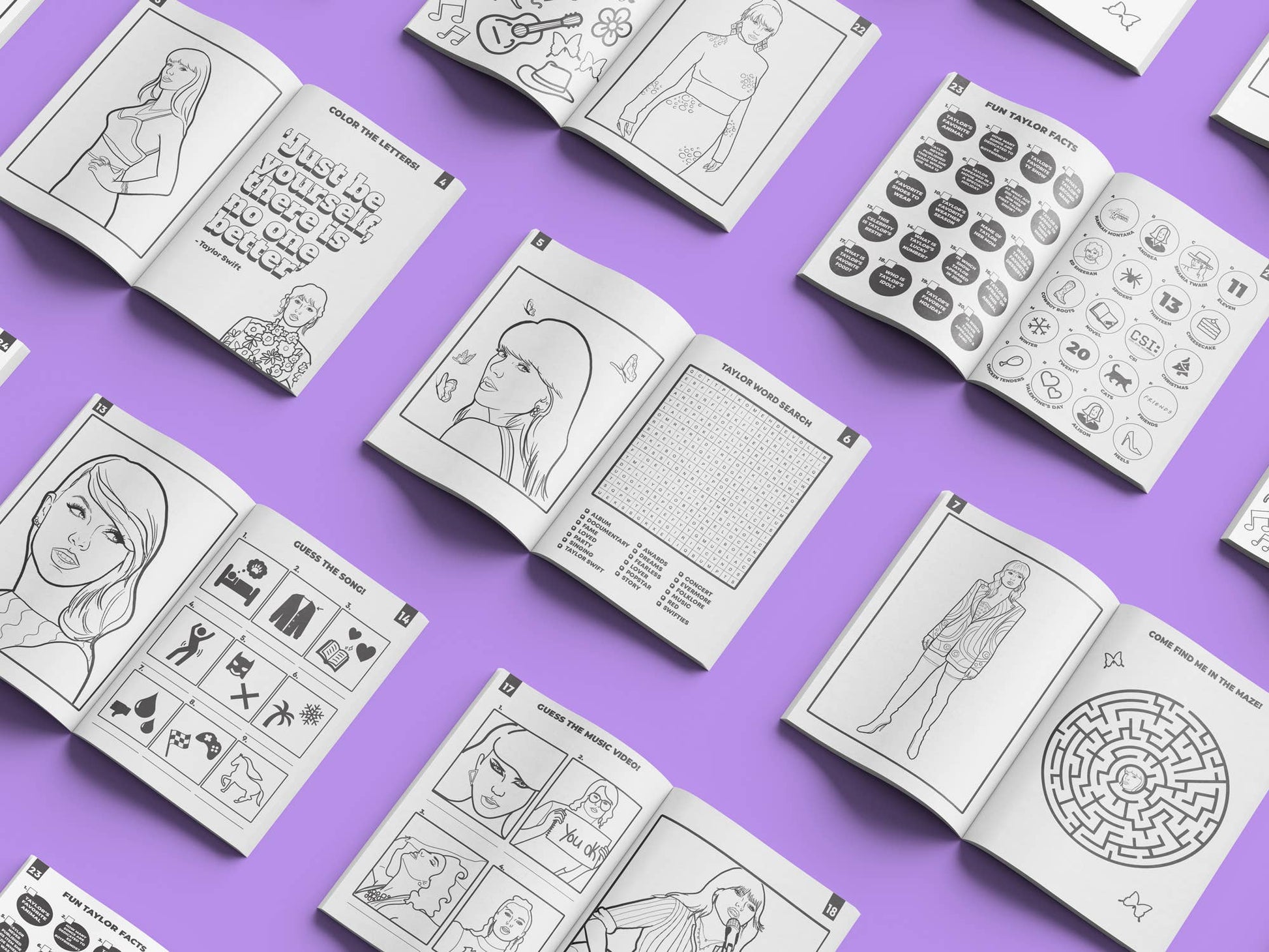 A4 aktivitetsbog med 28 sider kreativ hygge for swifties