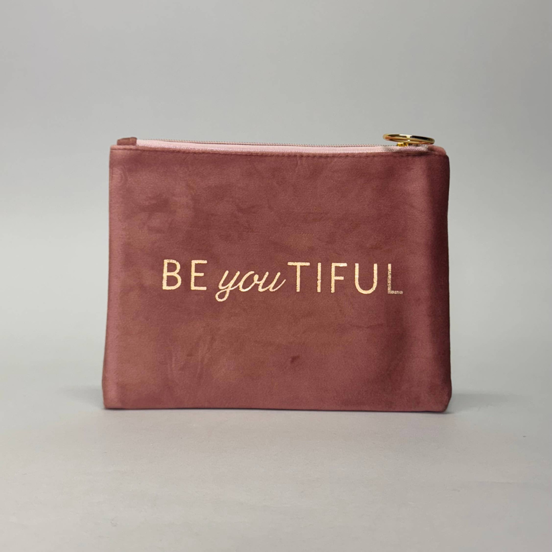 BEyouTIFUL velour dusty rose makeuptaske