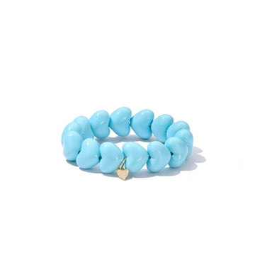BLÅ CHUNKY HJERTE Armbånd