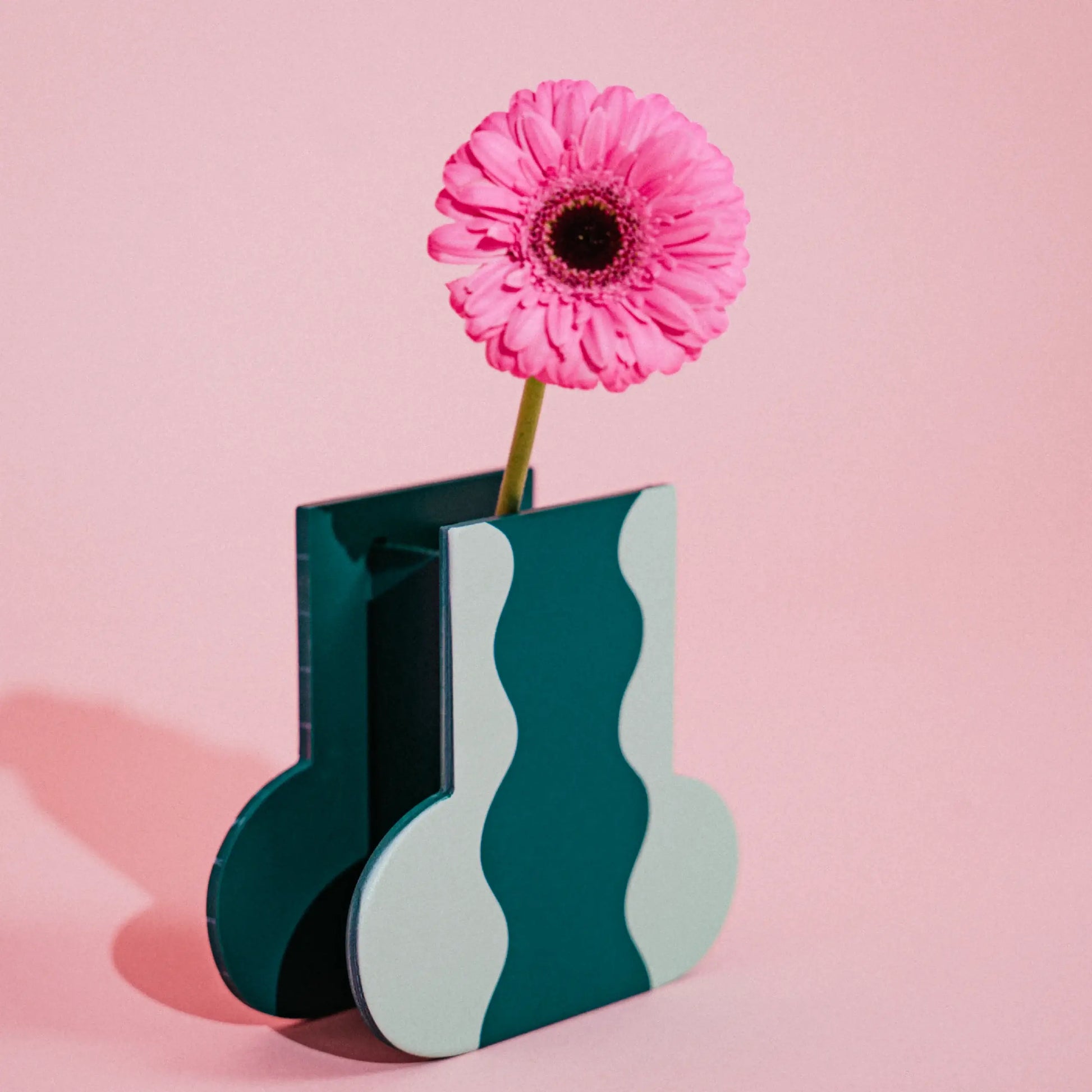 Bølge mønster grøn trævase