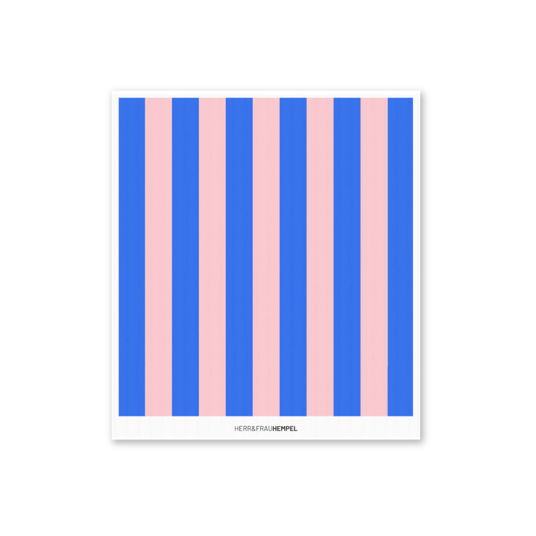 Blå & Lyserød Stribet Karklud