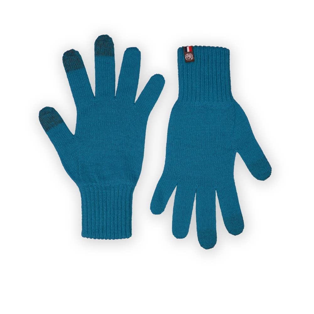 Blå uldhandsker L XL med touchscreen