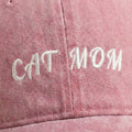 CAT MOM Pink Broderet Kasket i økologisk bomuld