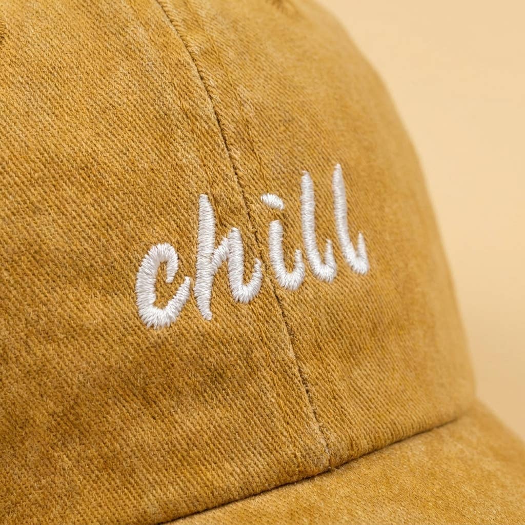 CHILL Gul Broderet cap økologisk bomuld