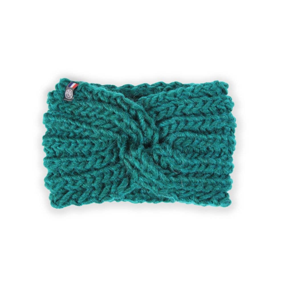 COLOMBE emeraldgrønt groftstrikket pandebånd