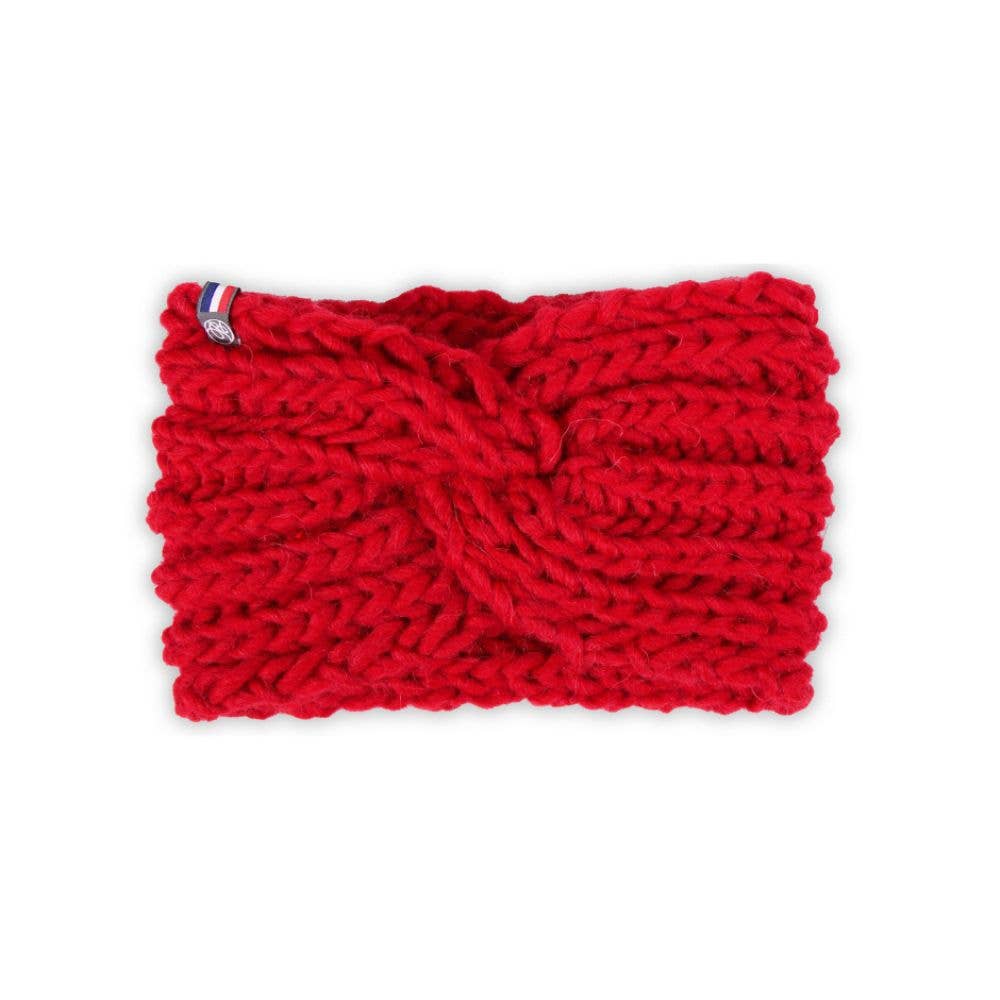 COLOMBE rød groftstrikket pandebånd