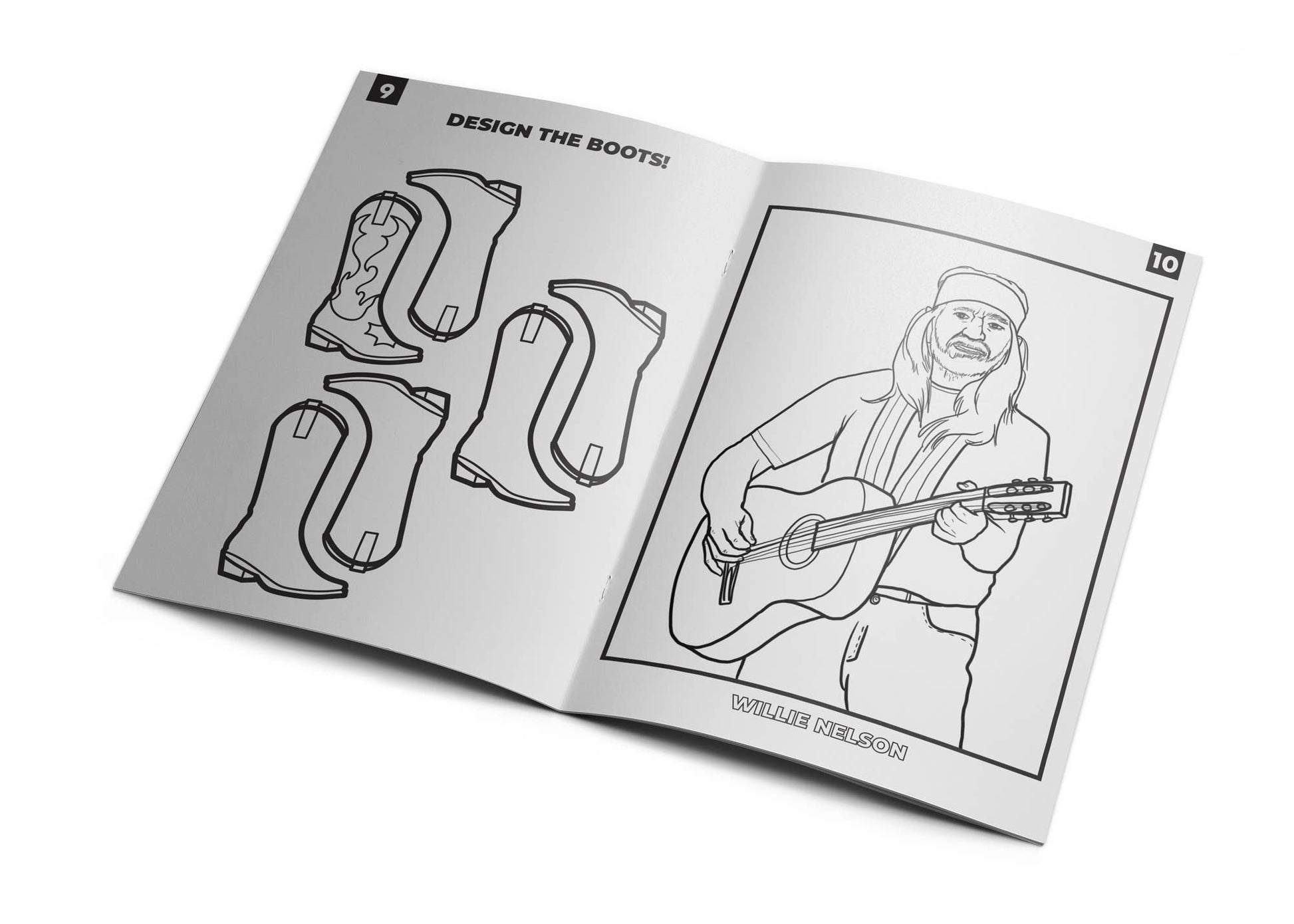 COUNTRY Aktivitets- og Malebog A5 med Willie Nelson