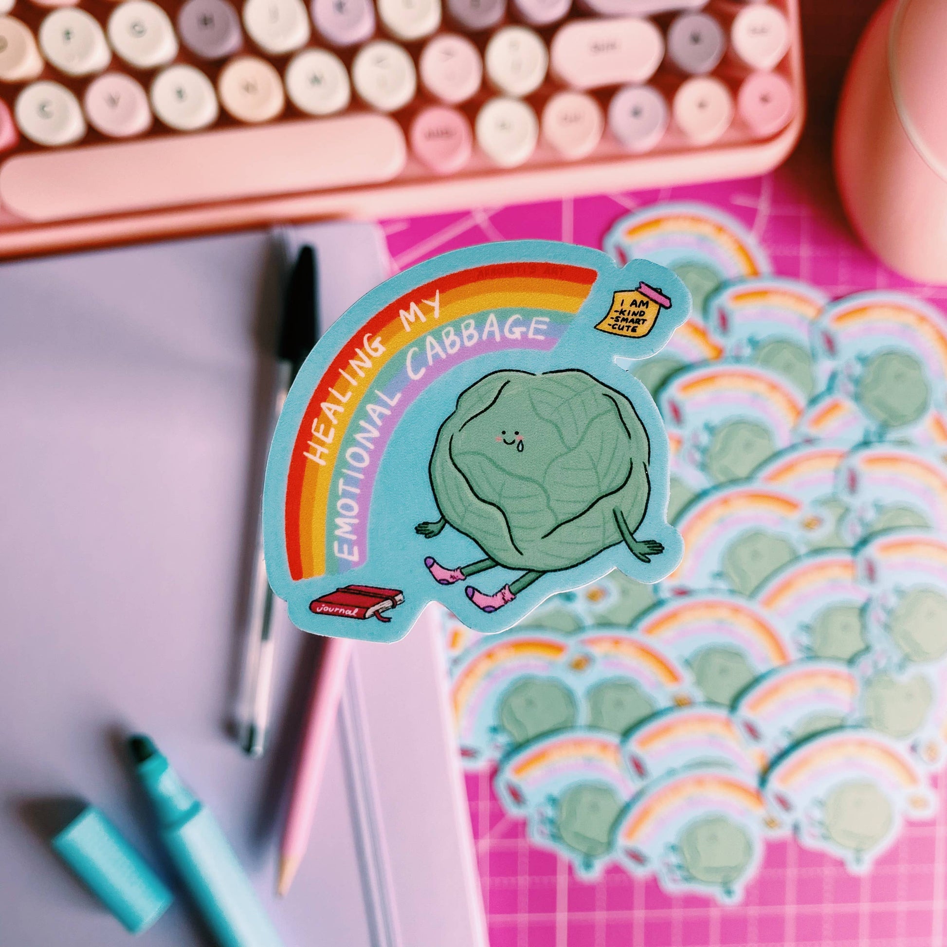 Cute kål die cut sticker