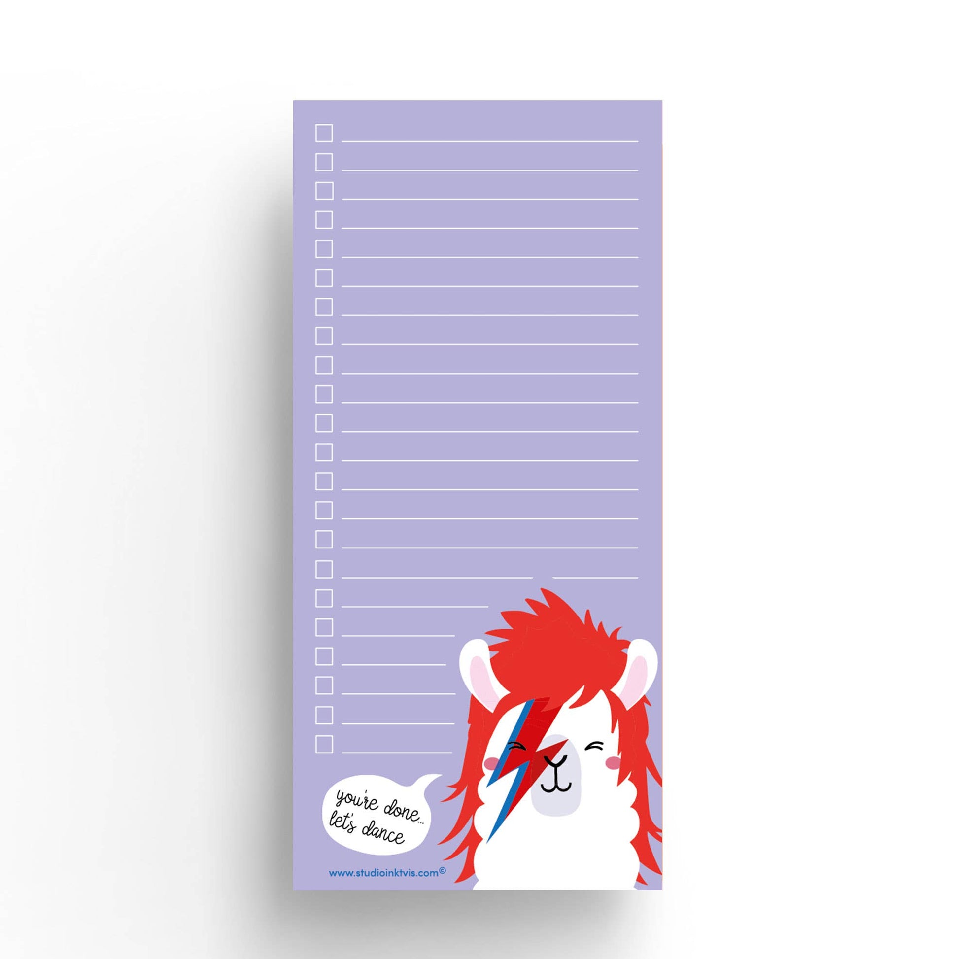 David Bowie Llama to do liste notesblok