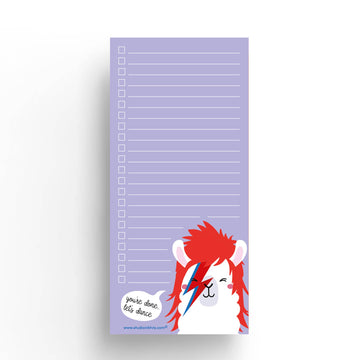 David Bowie Llama to do liste notesblok
