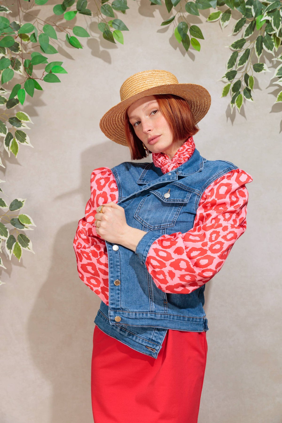 FIERCE VIBES Tiger Denimjakke - Str. M og L