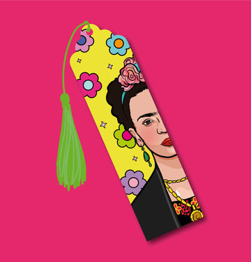 FLOWERS Frida Kahlo Bogmærke med grøn kvast