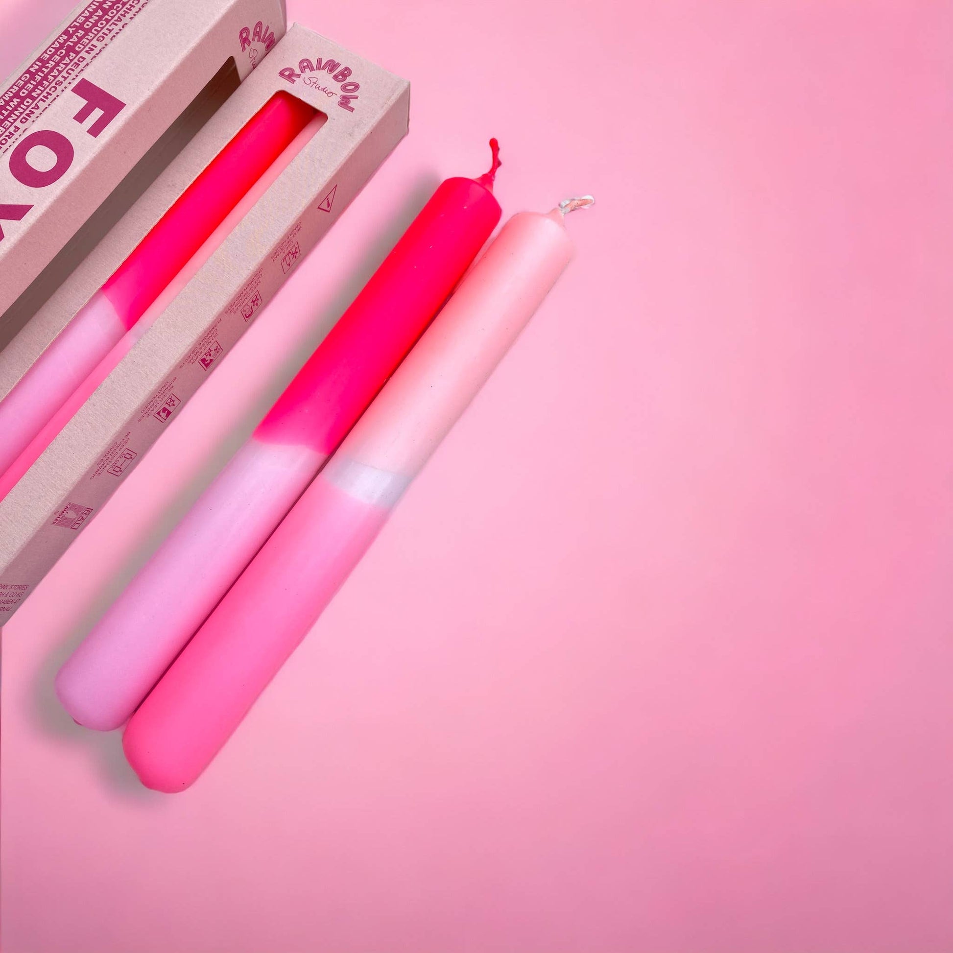 FOXY pink og lyserøde stearinlys