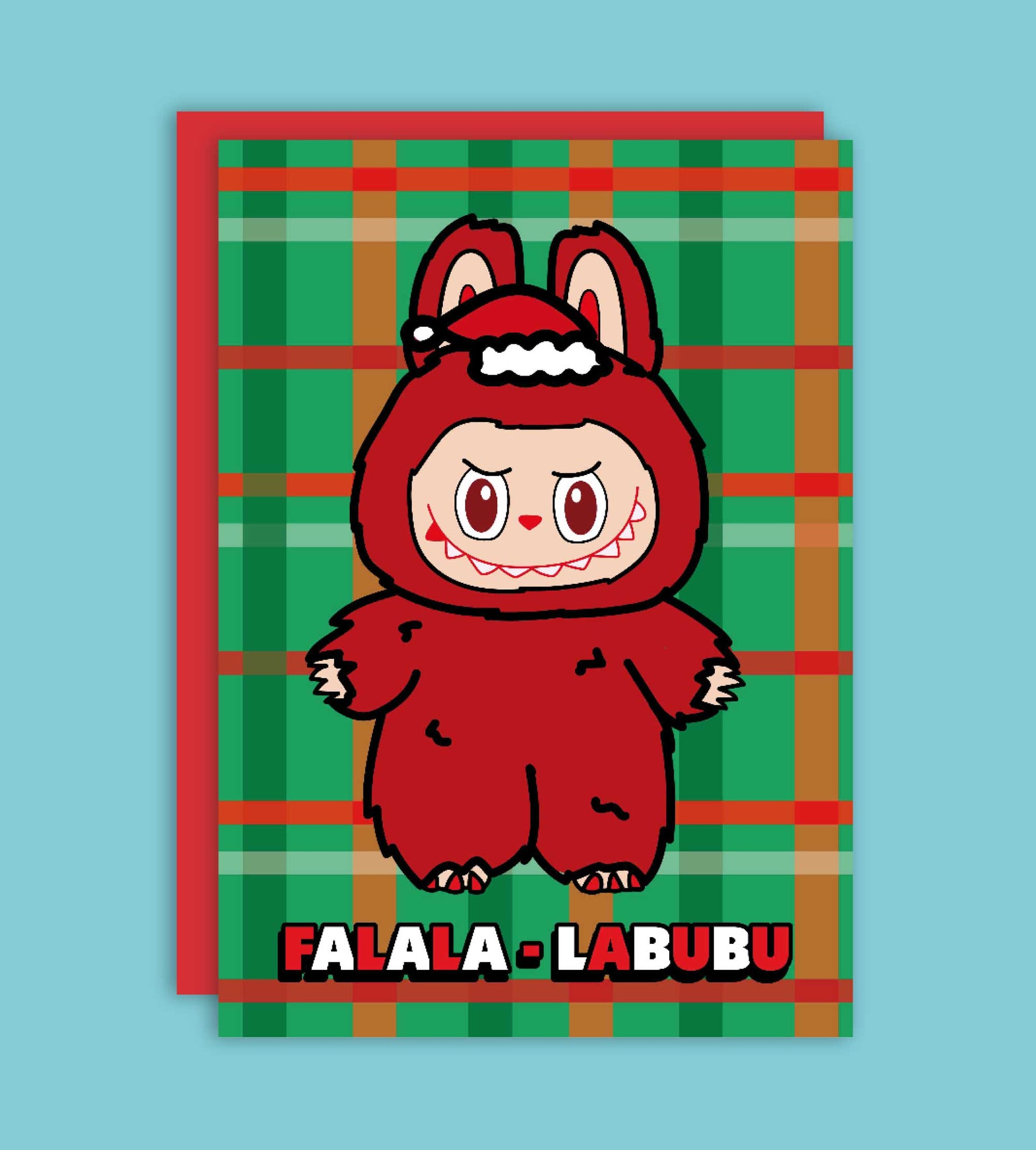 Falala Labubu Julekort med konvolut