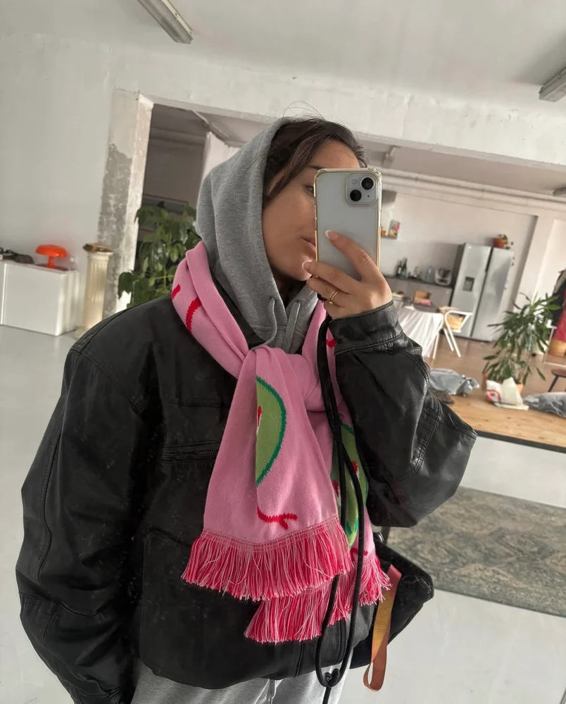 GRAIN Pink Slange Tørklæde