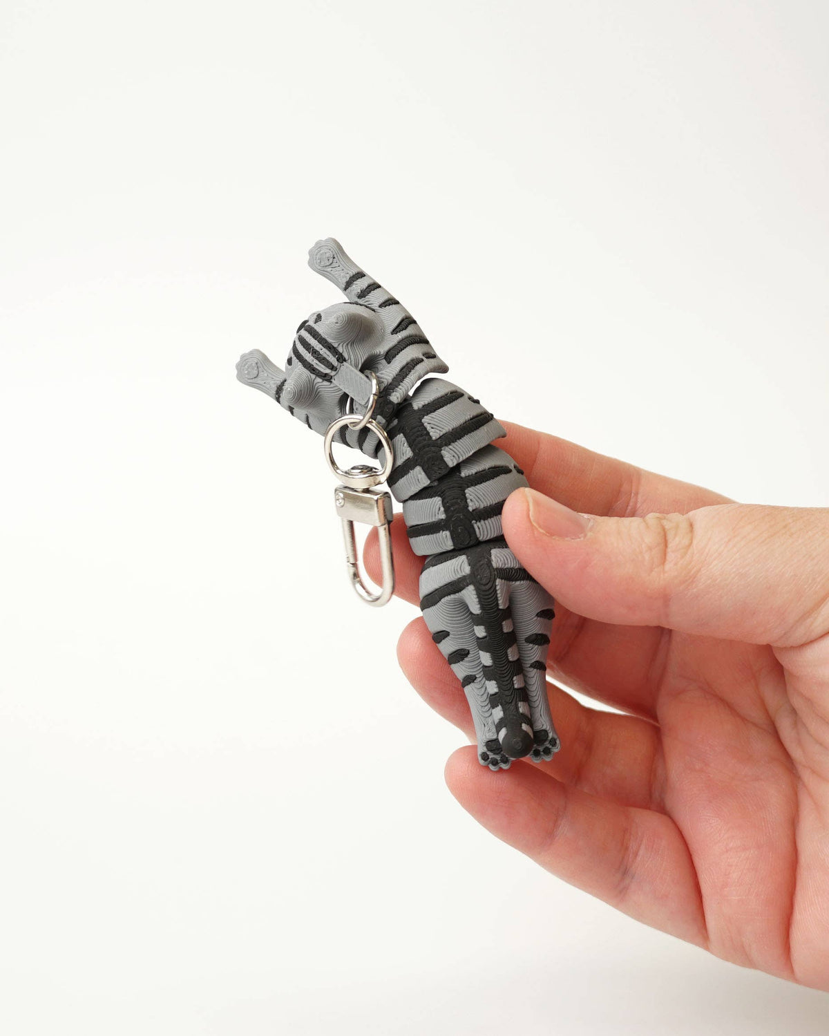 GRÅSTRIBET KAT Antistress 3d Nøglering fidget