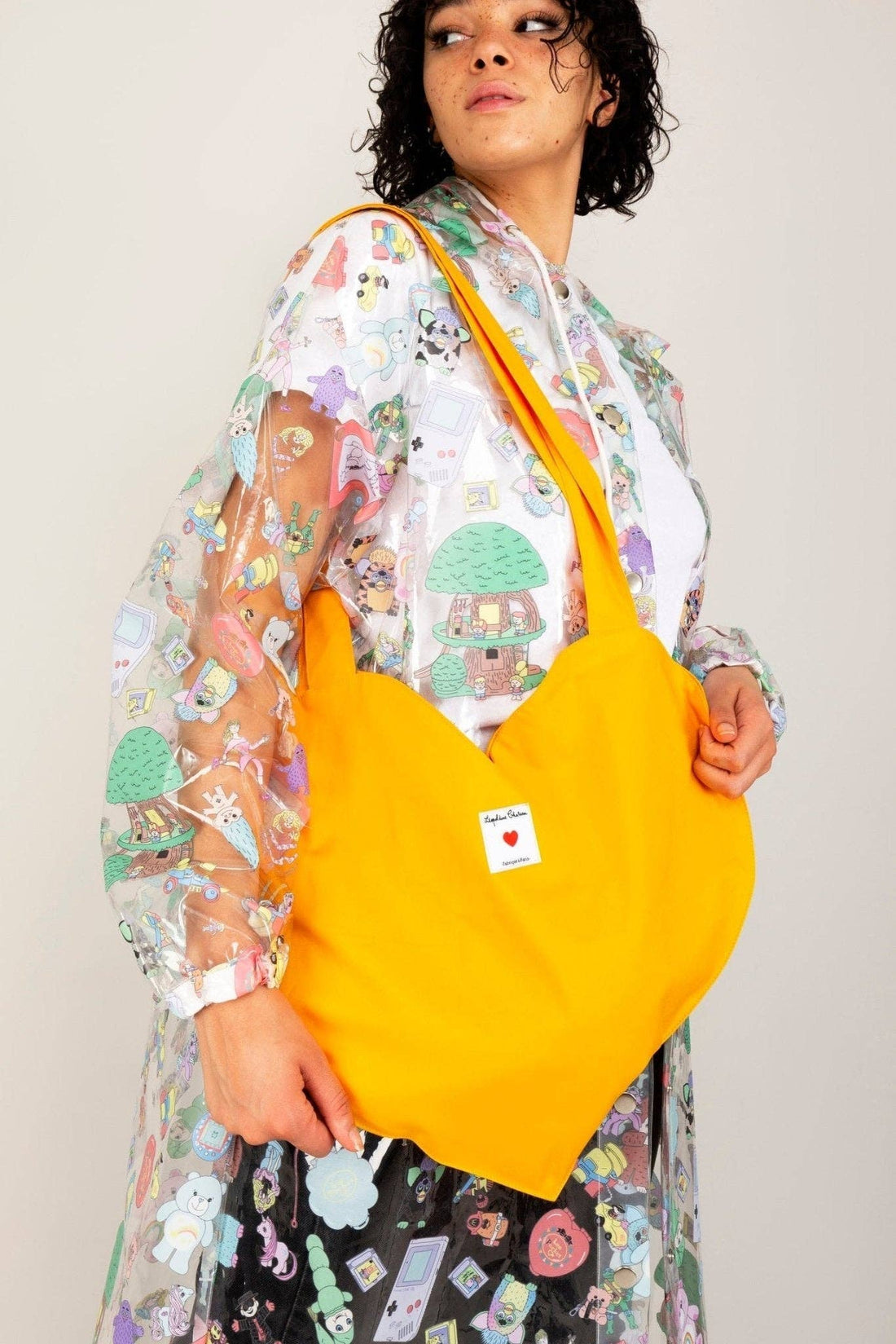 GUL HJERTE Tote Bag i bomuld