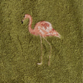 Gæstehåndklæde med pink flamingo broderi