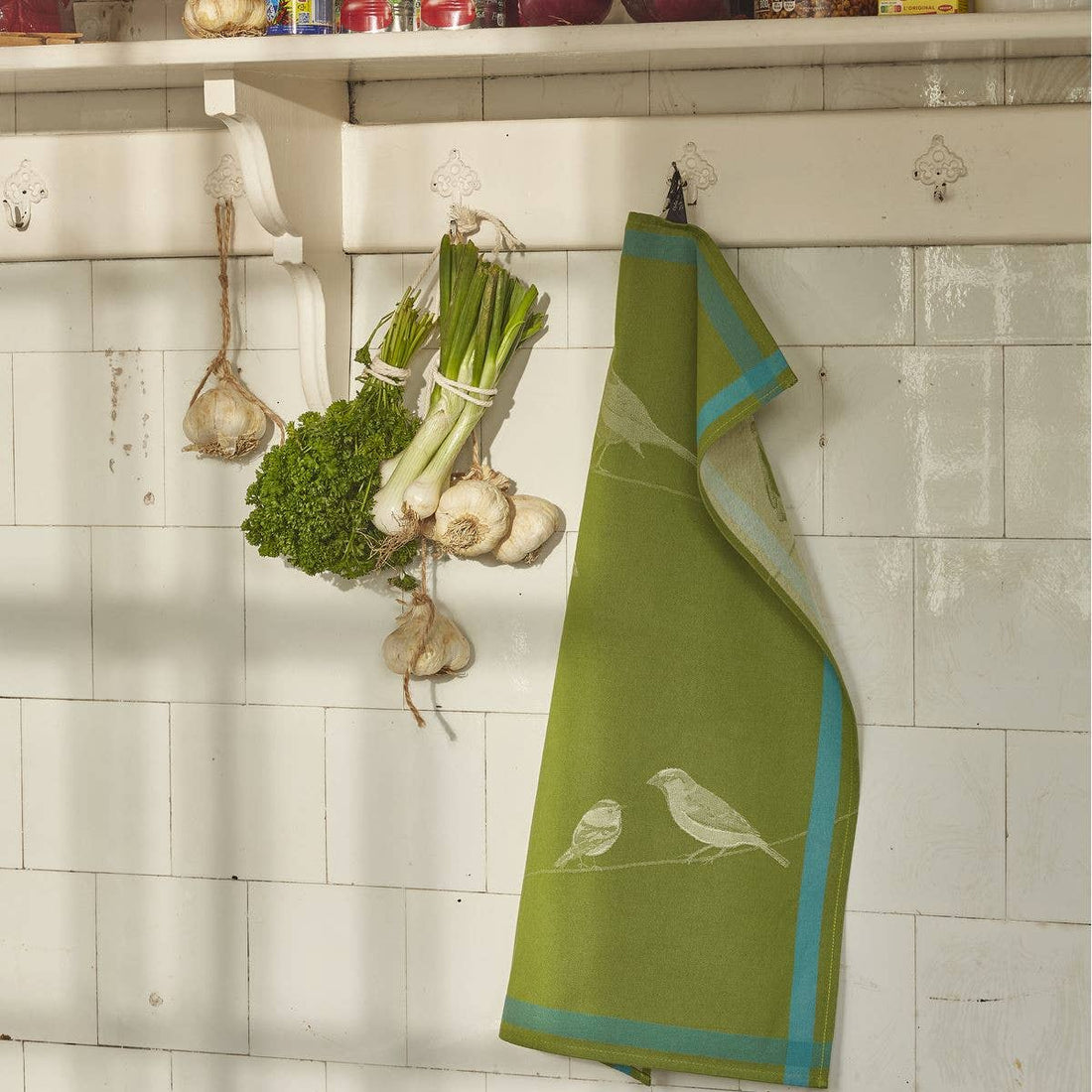 Grøn Fugl Viskestykke 50x70 cm