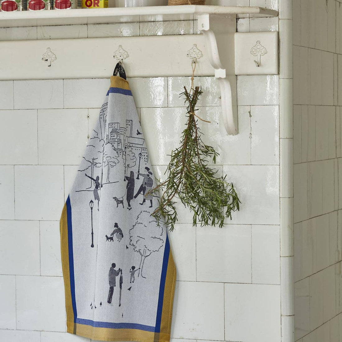 Gul blå viskestykke 50x70 cm