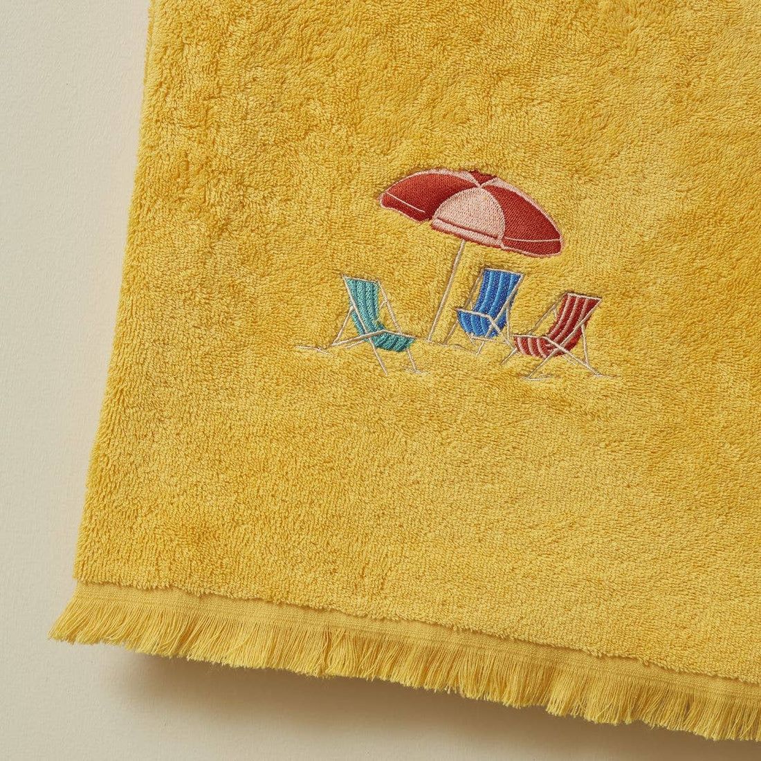 Strandstol gult håndklæde 50x100