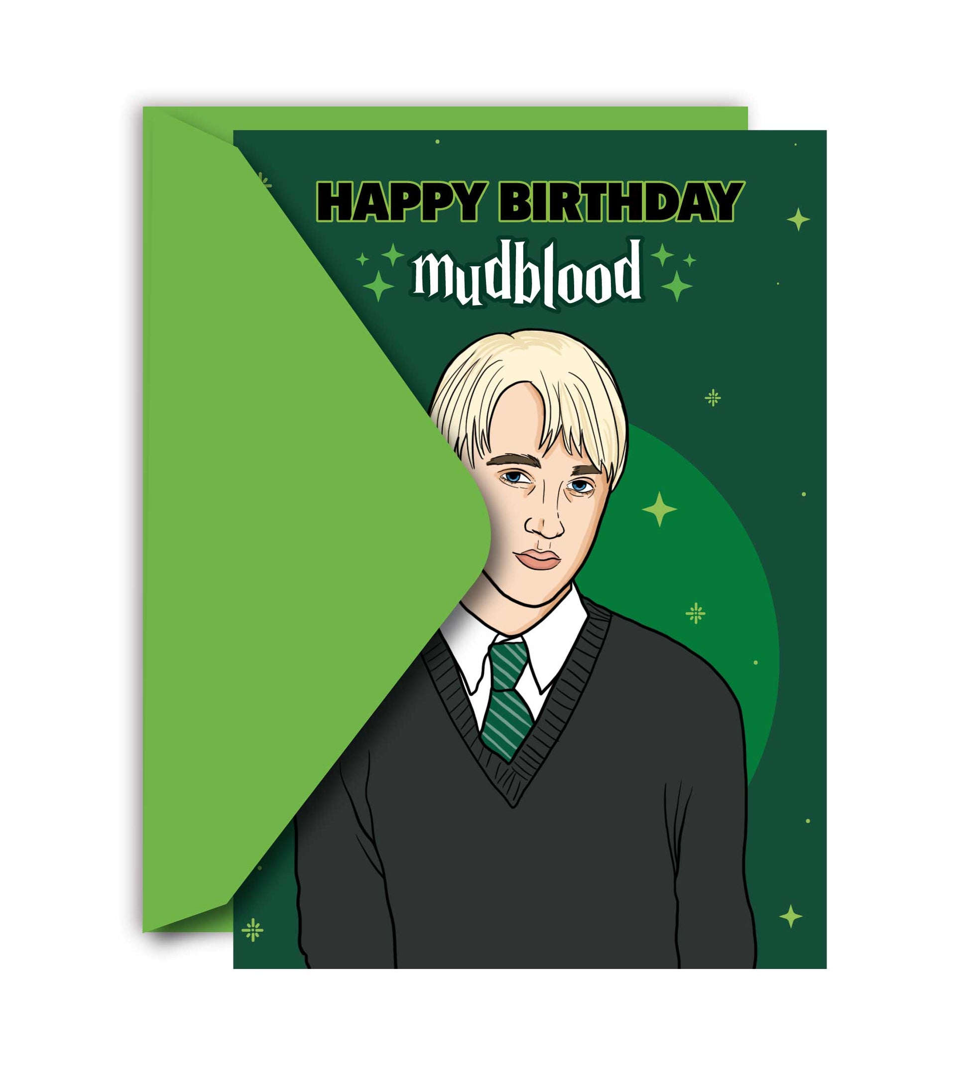 HAPPY BIRTHDAY MUDBLOOD Draco Malfoy Fødselsdagskort til Harry Potter fan