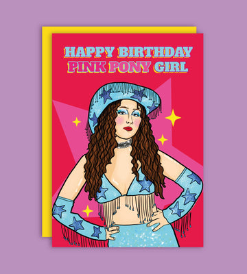HAPPY BIRTHDAY PINK PONY GIRL Chappell Roan Fødselsdagskort