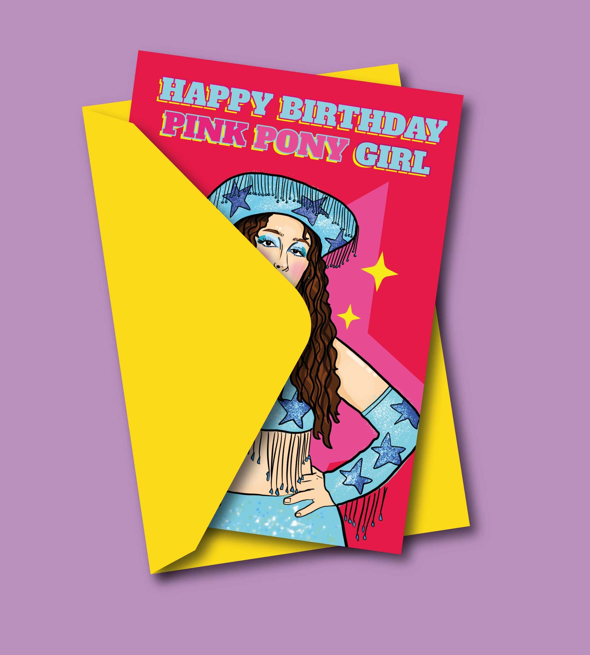 HAPPY BIRTHDAY PINK PONY GIRL Fødselsdagskort