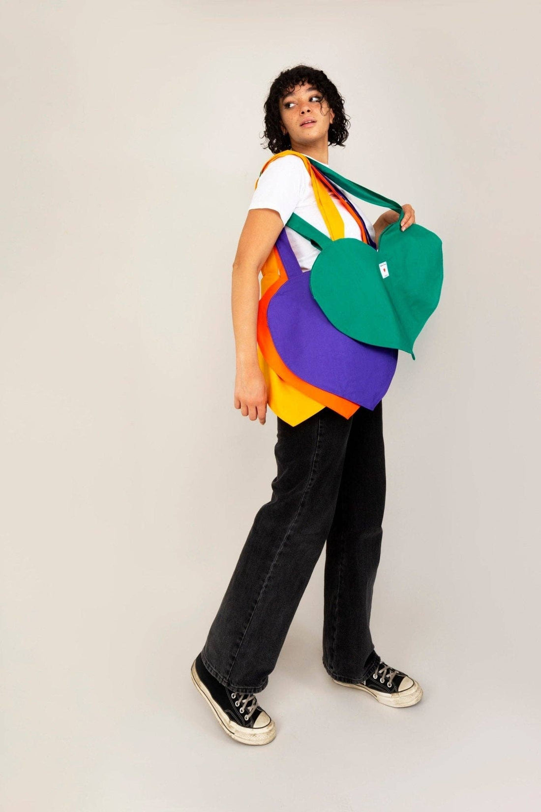 GUL HJERTE Tote Bag i bomuld