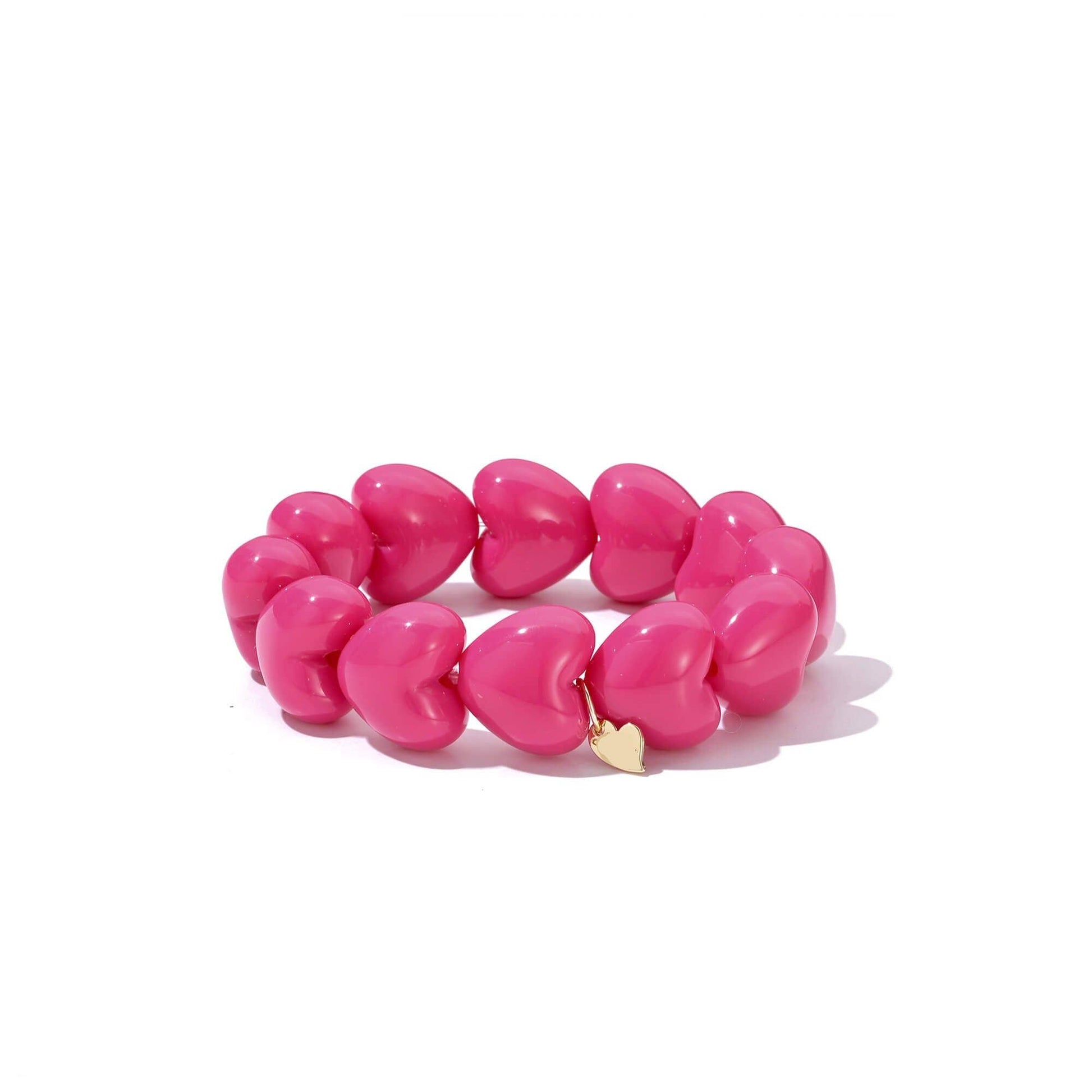 HOT PINK CHUNKY HJERTE Armbånd