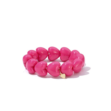 HOT PINK CHUNKY HJERTE Armbånd