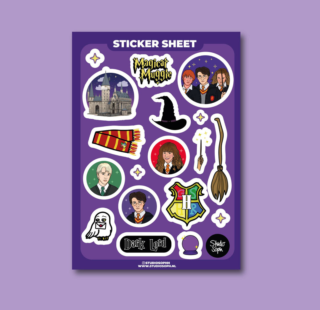 Harry Potter Magical Wizards klistermærkeark A5