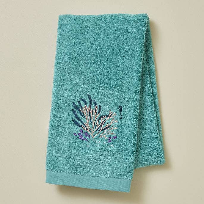 Havet blåt håndklæde 50x100