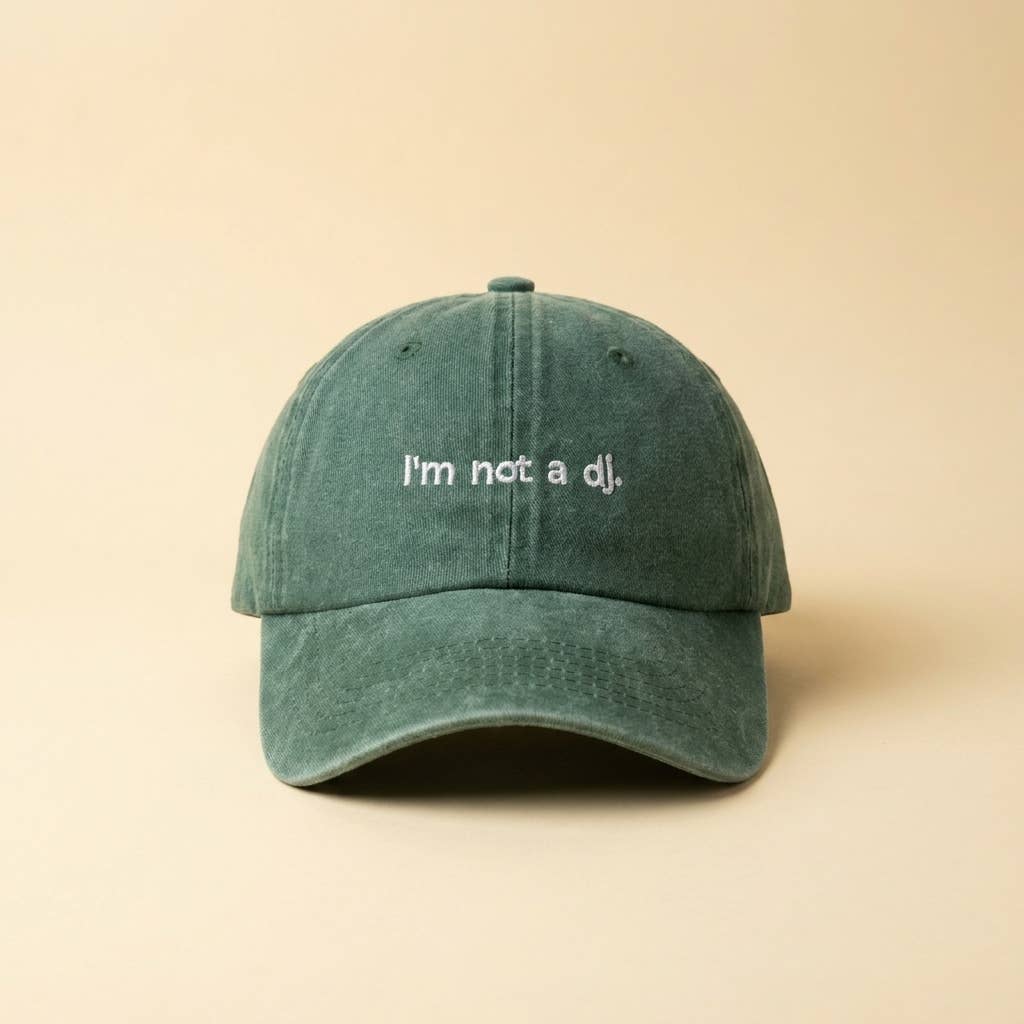 I'M NOT A DJ Grøn Broderet Kasket