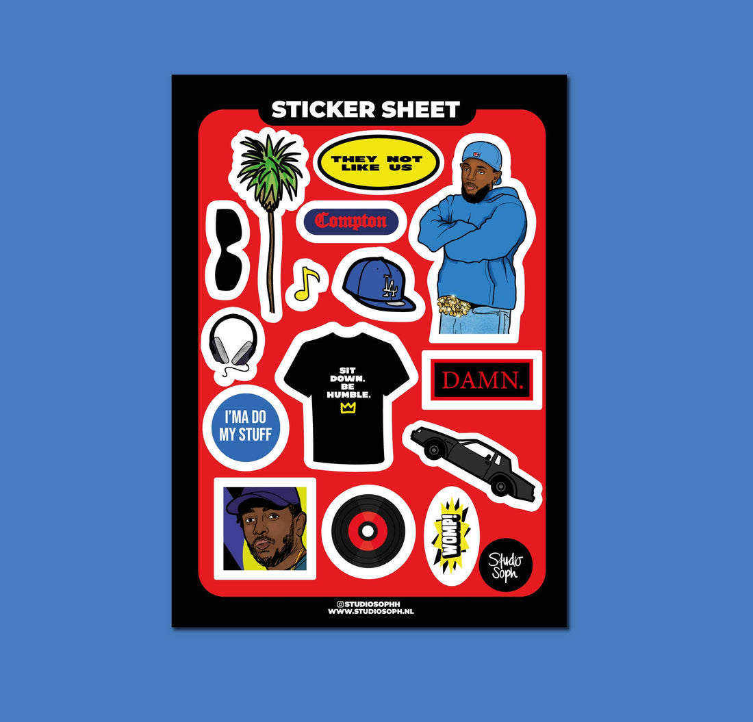 Kendrick Lamar Not Like Us klistermærkeark A5