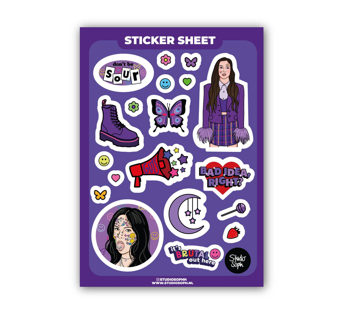 SOUR Olivia Rodrigo A5 Klistermærkeark, produktfoto 4