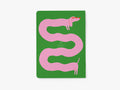 LONG STORY SHORT Grøn Notesbog med pink gravhund med blanke sider