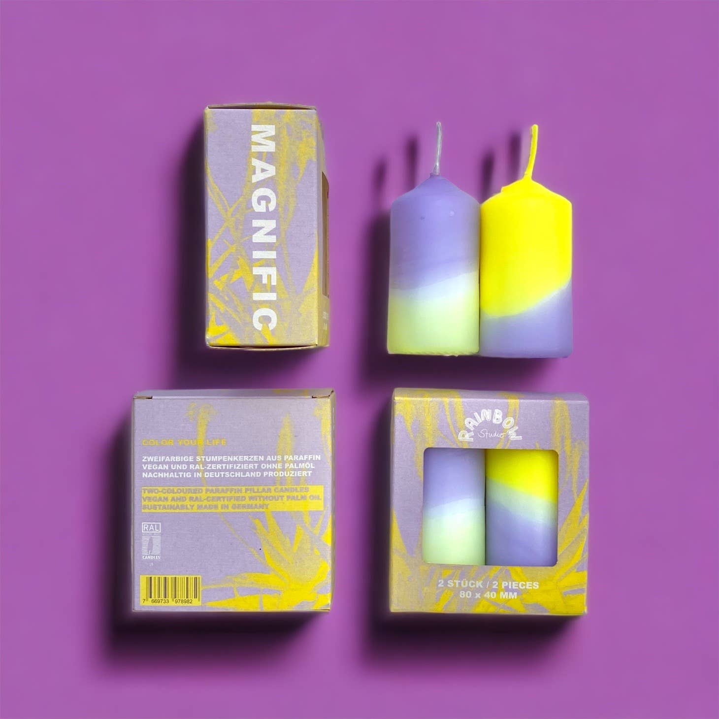 MAGNIFIC lilla og gule bloklys