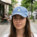 MATCHA CLUB Blå Broderet cap i Økologisk Bomuld