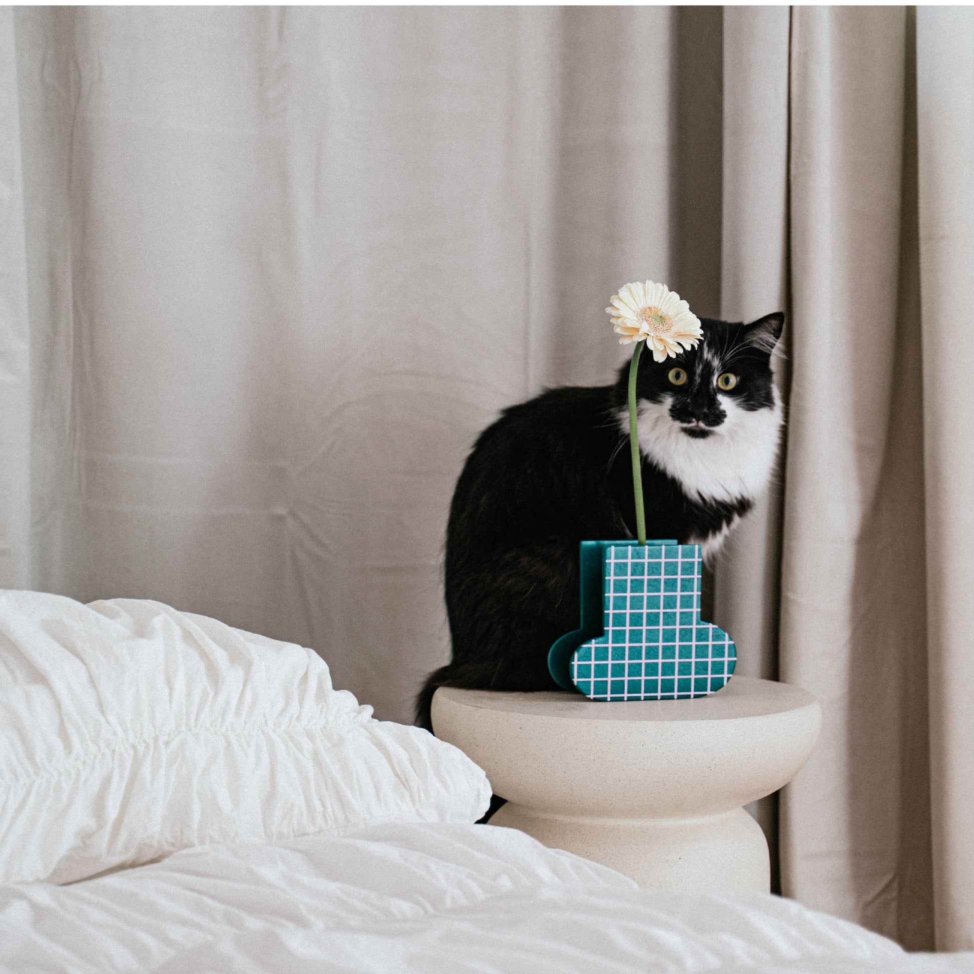 Mørkegrøn trævase uden kat