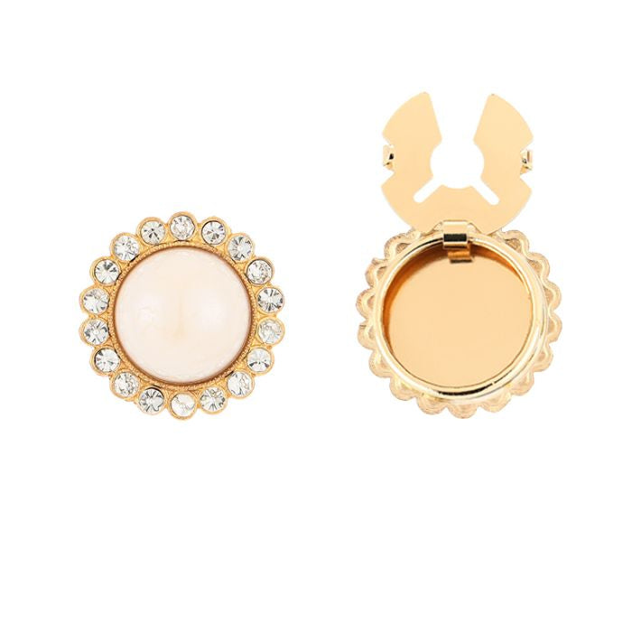 Metal sol med glassten knappeskjuler